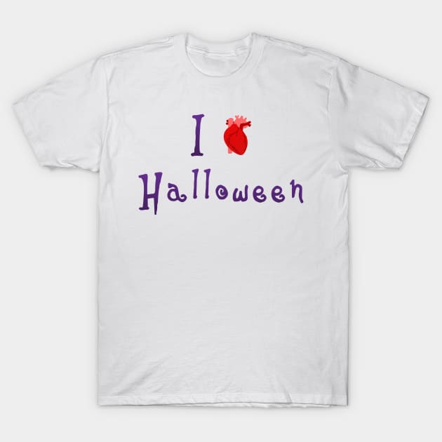 I Love Halloween - Human Heart T-Shirt by Daniela A. Wolfe Designs